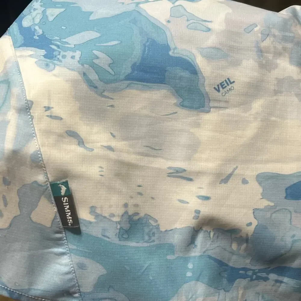 Simms Fishing Guide Skort/Skirt XL Pull On Lined Stretch Gorpcore Veil Camo Blue